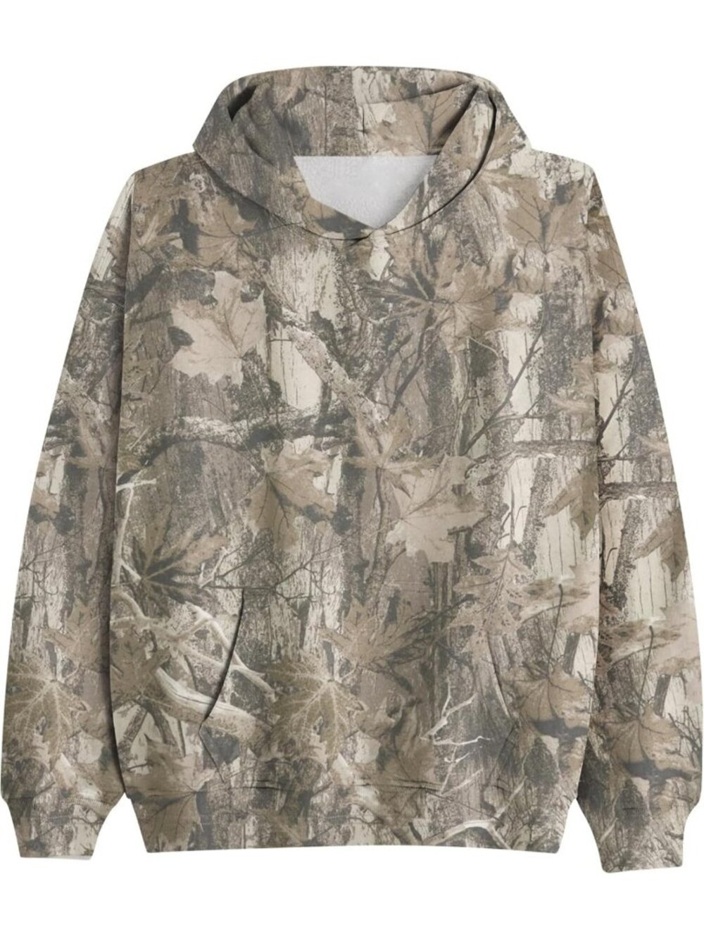 Oversized Camo Hoodie for Men & Women | Fleece Pullover with Pocket & Graphic